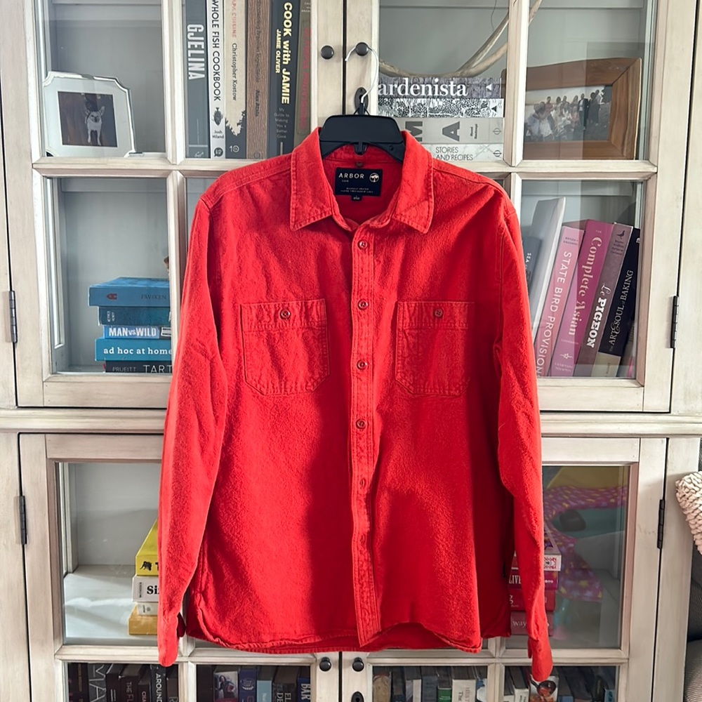 ARBOR Long Sleeve Red-Orange Shirt Large